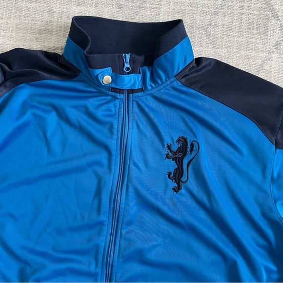 Franky Max Men’s Black/Blue Dragon Logo Lightweight Zip Up Track Jacket - Picture 2 of 8